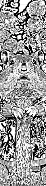 Free colorable bookmarks of a hamster in a pretty outfit